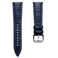 WatchGecko Carolina Gator Print Genuine Leather Watch Strap Dark Blue 20mm