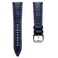 WatchGecko Carolina Gator Print Genuine Leather Watch Strap Dark Blue 20mm