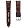 WatchGecko Carolina Gator Print Genuine Leather Watch Strap Dark Red 20mm