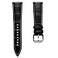 WatchGecko Carolina Gator Print Genuine Leather Watch Strap Black 20mm