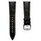 WatchGecko Carolina Gator Print Genuine Leather Watch Strap Black 20mm