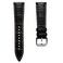 WatchGecko Carolina Gator Print Genuine Leather Watch Strap Black 20mm