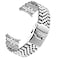 Kai Tian Premium Stainless Steel Curved Ends HalfMoon 5 Beads Silver Metal Watch Band Strap 20mm 22mm
