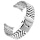 Kai Tian Premium Stainless Steel Curved Ends HalfMoon 5 Beads Silver Metal Watch Band Strap 20mm 22mm