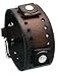 Nemesis BNBB Unisex 20mm Lug Width 39mm Wide Dark Brown Wide Leather Cuff Wrist Watch Band