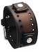 Nemesis BNBB Unisex 20mm Lug Width 39mm Wide Dark Brown Wide Leather Cuff Wrist Watch Band