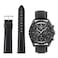 TStrap Leather Watch Bands for Moonswatch Black Watch Strap Compatible with Omega x Swatch Moonwatch 20mm Quick Release Watch Band Replacement for Moonswatch Speedmaster