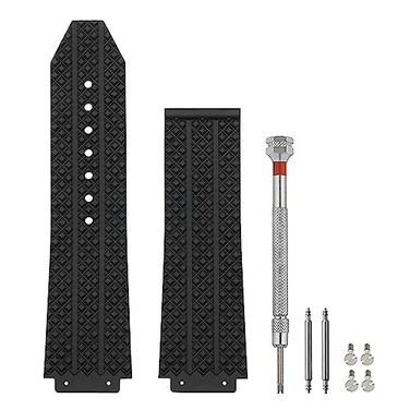 SANDEIN 25mm Watch Band Compatible with 25x19x22mm Soft Silicone Rubber Replacement Watch Straps