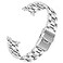 Kai Tian 22mm Curved Ends Watch Band with Foldover Clasp Silver Solid Quality Stainless Steel HalfMoon Tapered 3D Flats Metal Watch Strap for Men Women