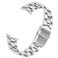 Kai Tian 22mm Curved Ends Watch Band with Foldover Clasp Silver Solid Quality Stainless Steel HalfMoon Tapered 3D Flats Metal Watch Strap for Men Women