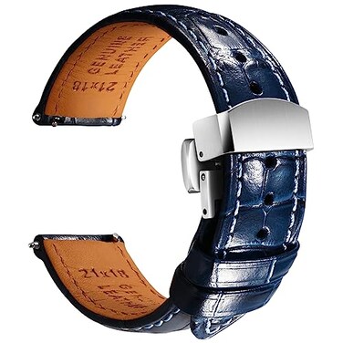 REZERO Leather Watch Bands for Men Quick Release Watch Straps Luxury Italian Alligator Grain Embossed Band Replacements 19mm 20mm 21mm 22mm