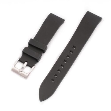 StrapHabit Quick Release Rubber Watch Strap Band FKM 18mm 19mm 20mm 21mm 22mm 23mm 24mm Black 20mm