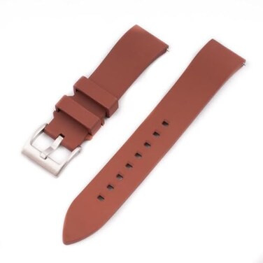 StrapHabit Quick Release Rubber Watch Strap Band FKM 18mm 19mm 20mm 21mm 22mm 23mm 24mm Brown 20mm