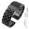 Hstrap Brushed 18mm 20mm 22mm 24mm 26mm Stainless Steel Watch Band Solid Quick Release Watch Bracelet Strap Double Locking Clasp Replacement Strap Silver Black Blue Grey Gold for Men Women Screw inBla