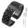 Hstrap Brushed 18mm 20mm 22mm 24mm 26mm Stainless Steel Watch Band Solid Quick Release Watch Bracelet Strap Double Locking Clasp Replacement Strap Silver Black Blue Grey Gold for Men Women Screw inBla