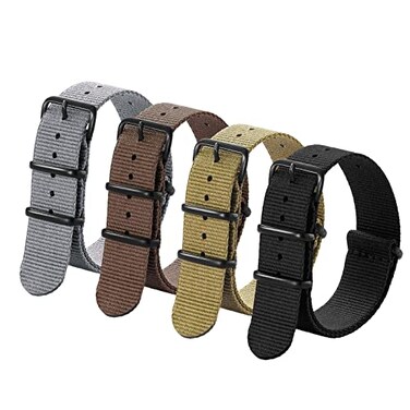 Ritche Christmas Gift 4PC 22mm Nylon Strap Nylon Watch Band Replacement Watch Straps for Men Women 4 Packs White Elephant Gifts Stocking Stuffers for Men