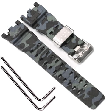 RCNZWQB Resin Watch Strap Compatible with Casio Gshock GWG2000 Mudmaster Mens Waterproof Replacement Bracelet Watchband Camo Black