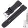 MCXGL waterproof Silicone watchband Compatible with Casio Protrek PRG650 600 PRW6600 Mens sports Replacement Strap Bracelet 24mm Quick release Watch Strap Black Silver buckle