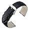 ANNEFIT Watch Band 18mm Quick Release Textured Padded Leather Straps with Silver Buckle for Men and Women Black