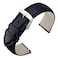 ANNEFIT Watch Band 18mm Quick Release Textured Padded Leather Straps with Silver Buckle for Men and Women Black
