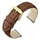 ANNEFIT Watch Band 18mm Quick Release Textured Padded Leather Straps with Gold Buckle for Men and Women Brown