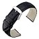 ANNEFIT Watch Band 16mm Quick Release Textured Padded Leather Straps with Silver Buckle for Men and Women Black