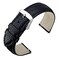 ANNEFIT Watch Band 16mm Quick Release Textured Padded Leather Straps with Silver Buckle for Men and Women Black