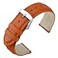 ANNEFIT Watch Band 22mm Quick Release Textured Padded Leather Straps with Silver Buckle for Men and Women Orange