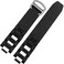 Hooxue BlackWhite Rubber Watch Band Silicone Strap deployment clasp Compatible with 20mm Must Cartier 21 Chronoscaph Autoscaph Quartz Black