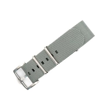 BluShark Original Collection MilitaryStyle Waterproof Watch Strap Fits All Timepiece Brands Durable Nylon Wristwatch Accessories Gray 22mm Brushed Buckle