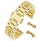 AUTULET 18mm Solid 304 Stainless Steel Watch Belt Bracelet with Removable Links Butterfly Clasp in Gold