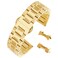 AUTULET 18mm Solid 304 Stainless Steel Watch Belt Bracelet with Removable Links Butterfly Clasp in Gold