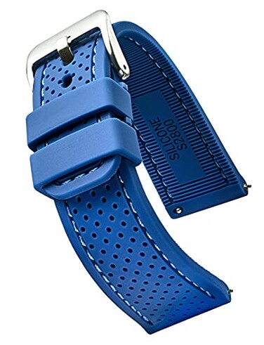 STUNNING SELECTION Alpine Sporty Silicone Watch Band Waterproof Quick Release Rubber Watch Strap Blue Lightweight Adjustable Silicone Watch Band Man 22mm Rubber Watch Strap Compatible with Regular Sma