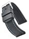STUNNING SELECTION ALPINE Premium quality waterproof silicone watch band strap with quick release Soft rubber black watch band 24mm blue stitching