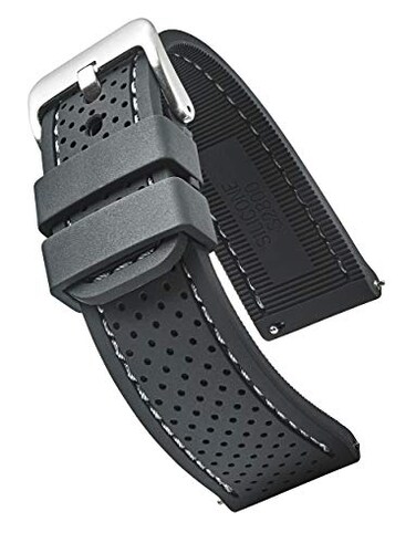 STUNNING SELECTION Alpine Sporty Silicone Watch Band Waterproof Quick Release Rubber Watch Strap BlackGrey Lightweight Adjustable Silicone Watch Band Man 20mm Rubber Watch Strap Compatible with Regula