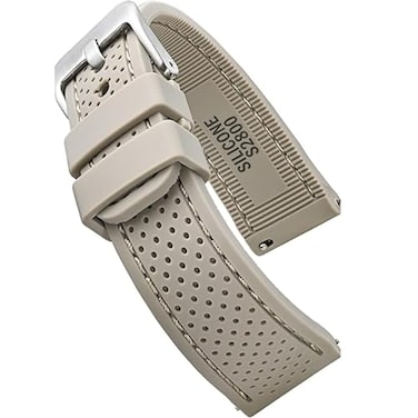 STUNNING SELECTION ALPINE Premium quality waterproof silicone watch band strap with quick release Soft rubber watch band Assorted Colors 20mm 22mm 24mm 20MM BEIGE
