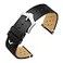 ANNEFIT Vintage Leather Watch Strap 20mm Quick Release Replacement Band for Men and Women with Silver Buckle Black