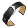 ANNEFIT Vintage Leather Watch Strap 20mm Quick Release Replacement Band for Men and Women with Silver Buckle Black