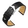 ANNEFIT Vintage Leather Watch Strap 20mm Quick Release Replacement Band for Men and Women with Silver Buckle Black