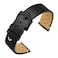 ANNEFIT Vintage Leather Watch Strap 22mm Quick Release Replacement Band for Men and Women with Black Buckle Black