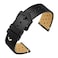 ANNEFIT Vintage Leather Watch Strap 22mm Quick Release Replacement Band for Men and Women with Black Buckle Black