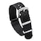 watchdives Nylon Watch Band 18mm 20mm 22mm Multicolor Replacement Watch Straps for Men Women Black Silver 20mm