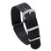watchdives Nylon Watch Band 18mm 20mm 22mm Multicolor Replacement Watch Straps for Men Women Black Silver 20mm