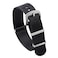 watchdives Nylon Watch Band 18mm 20mm 22mm Multicolor Replacement Watch Straps for Men Women Black Silver 20mm