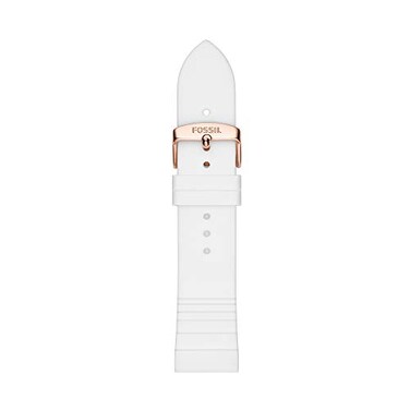 Fossil Mens 22mm Silicone Interchangeable Watch Band Strap Color White Model S221349