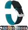 BARTON WATCH BANDS Quick Release Elite Silicone Watch Bands Black TopAqua Blue Bottom 20mm