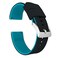 BARTON WATCH BANDS Quick Release Elite Silicone Watch Bands Black TopAqua Blue Bottom 20mm