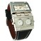 Oulm 9525 Mens Watch Analog Black Leather Strap 3 Subdials