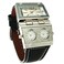 Oulm 9525 Mens Watch Analog Black Leather Strap 3 Subdials