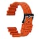 WOCCI 20mm Ventilated Watch Band for Men FKM Rubber Black Buckle Pumpkin Orange
